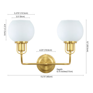 Safavieh FENRIS, Elegant 6.75-Inch Wall Sconce with Modern Clarity and Classic Warmth for Any Space Brass / White SCN4082B