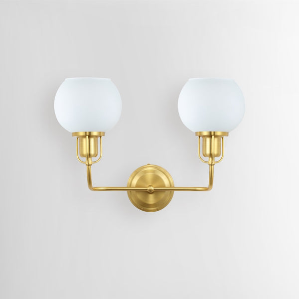 Safavieh FENRIS, Elegant 6.75-Inch Wall Sconce with Modern Clarity and Classic Warmth for Any Space Brass / White SCN4082B