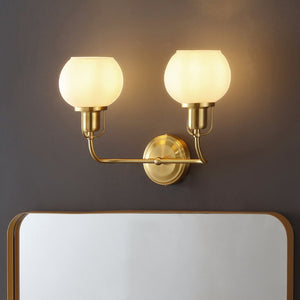 Safavieh FENRIS, Elegant 6.75-Inch Wall Sconce with Modern Clarity and Classic Warmth for Any Space Brass / White SCN4082B