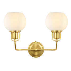 Safavieh FENRIS, Elegant 6.75-Inch Wall Sconce with Modern Clarity and Classic Warmth for Any Space Brass / White SCN4082B