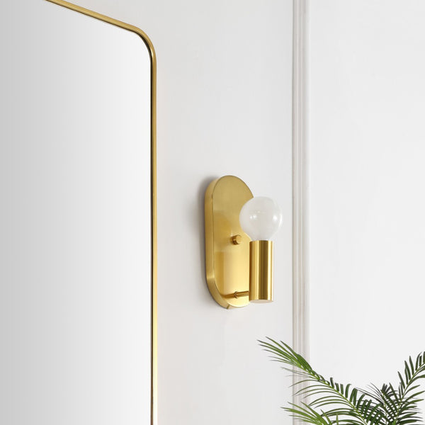 Safavieh IRIMA, Elegant Brass & Glass Wall Sconce Set of 2 for Ambient Lighting in Modern & Classic Spaces SCN4086A-SET2