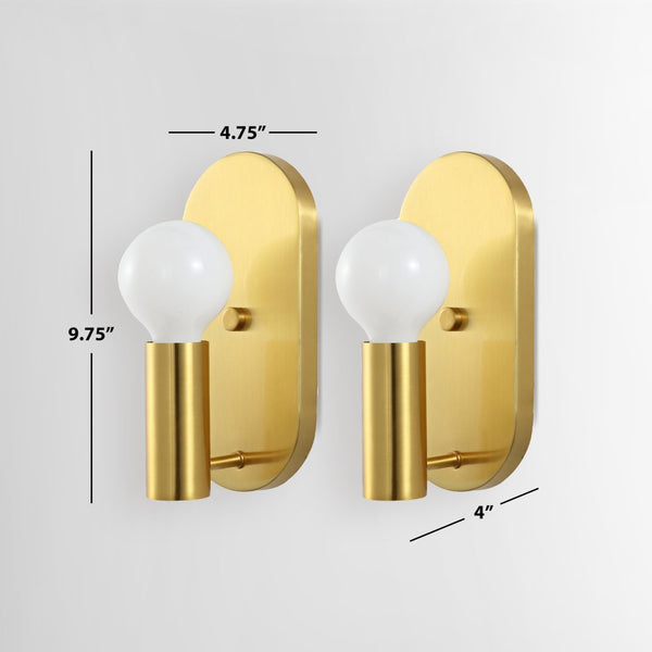 Safavieh IRIMA, Elegant Brass & Glass Wall Sconce Set of 2 for Ambient Lighting in Modern & Classic Spaces SCN4086A-SET2