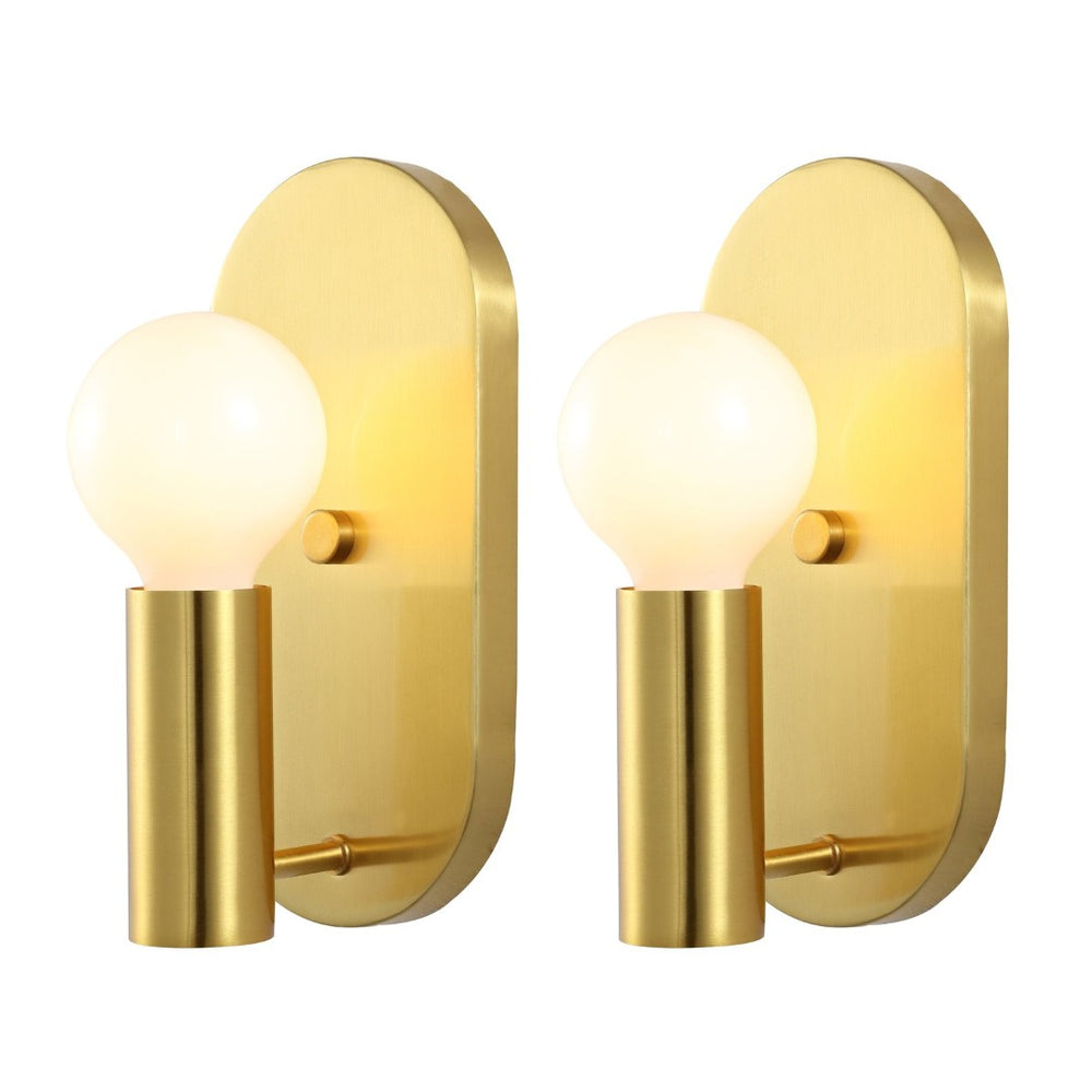 Safavieh IRIMA, Elegant Brass & Glass Wall Sconce Set of 2 for Ambient Lighting in Modern & Classic Spaces SCN4086A-SET2