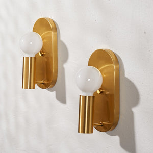 Safavieh IRIMA, Elegant Brass & Glass Wall Sconce Set of 2 for Ambient Lighting in Modern & Classic Spaces SCN4086A-SET2