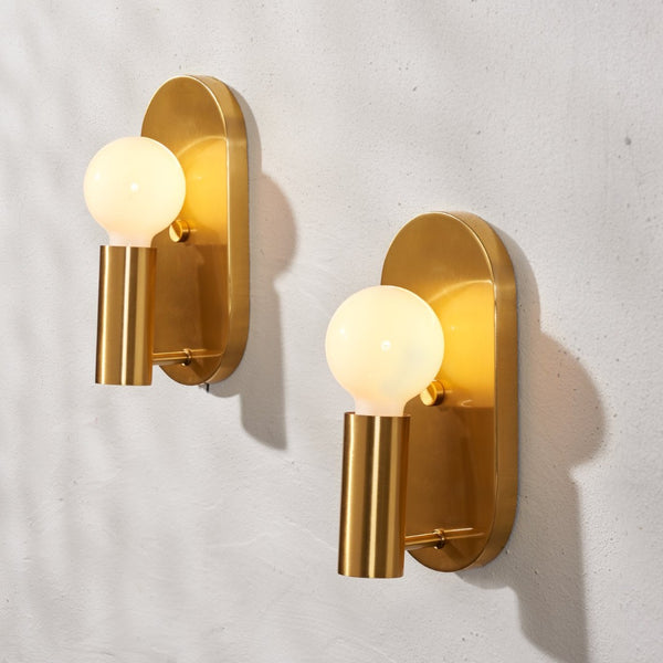 Safavieh IRIMA, Elegant Brass & Glass Wall Sconce Set of 2 for Ambient Lighting in Modern & Classic Spaces SCN4086A-SET2