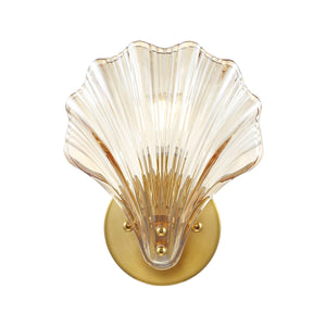 Safavieh Sirena, 5.5 Inch, Amber/Brass, Glass/Iron Wall Sconce Set Of 2 X23 Brass Gold 7.875" x 5.5" x 9.5"
