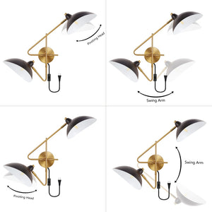 Safavieh ASPERA, Set of 2 Elegant 14.5-Inch Brass/Black Iron Wall Sconces for Modern Interior Spaces SCN4091A-SET2