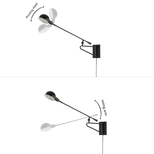 Safavieh MOXLEY, 36.5 INCH BLACK IRON WALL SCONCE - Modern Minimalist Lighting for Home & Commercial Spaces SCN4092A