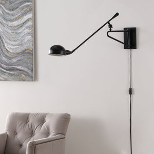 Safavieh MOXLEY, 36.5 INCH BLACK IRON WALL SCONCE - Modern Minimalist Lighting for Home & Commercial Spaces SCN4092A