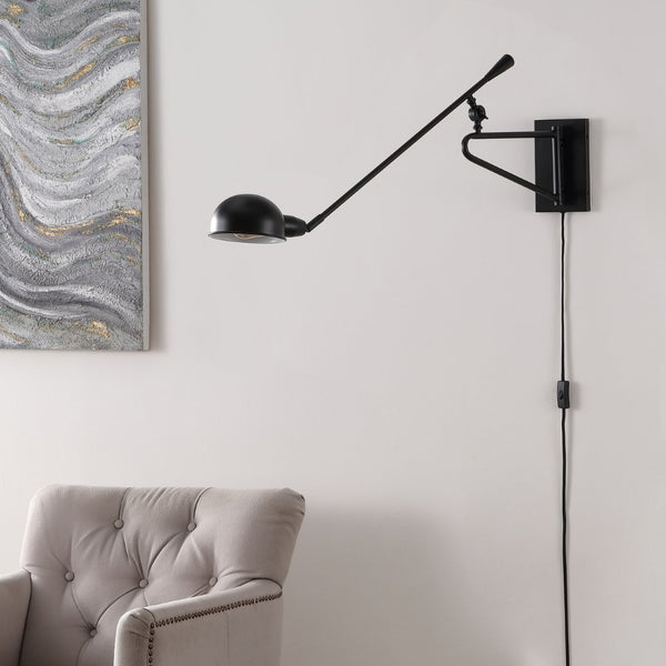 Safavieh MOXLEY, 36.5 INCH BLACK IRON WALL SCONCE - Modern Minimalist Lighting for Home & Commercial Spaces SCN4092A