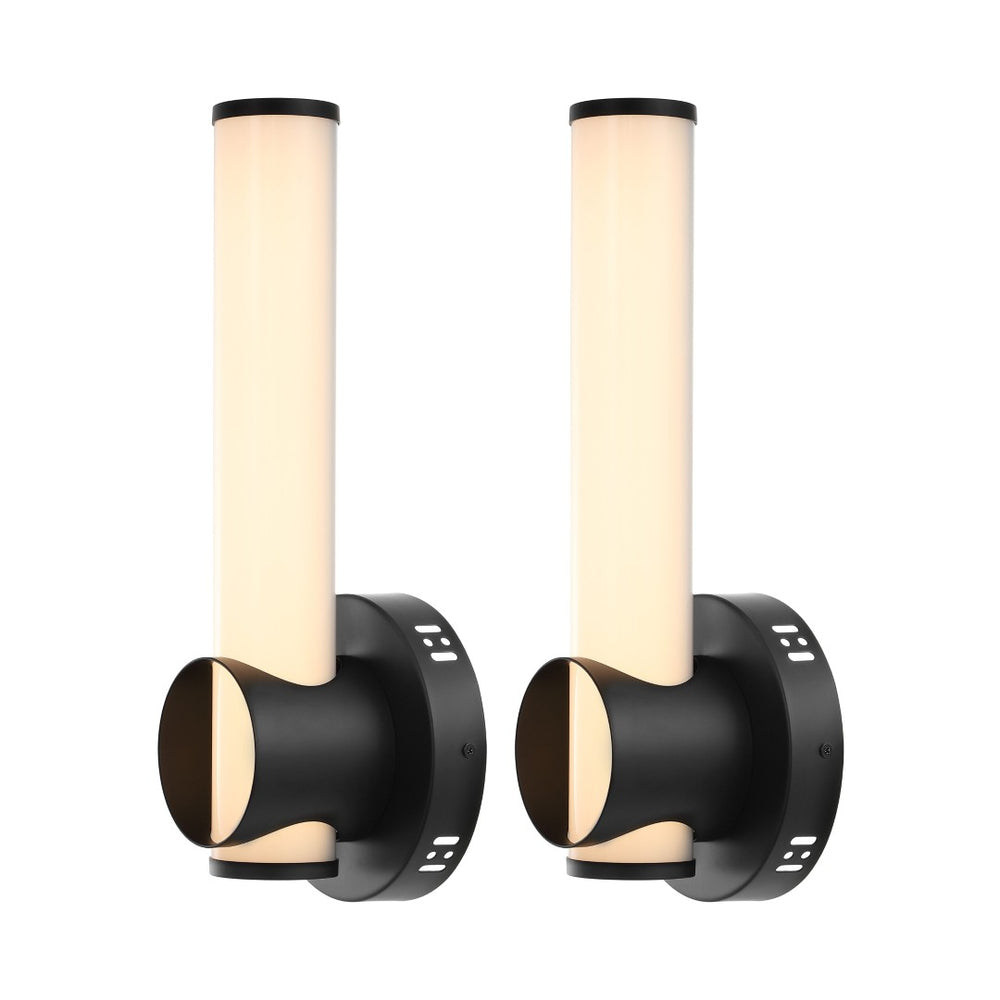 Safavieh TOIA, Contemporary LED Wall Sconce Set of 2 - Black Iron & Acrylic, Ideal for Home Decor & Lighting SCN4093A-SET2