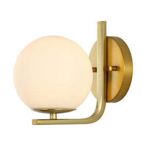 Safavieh LIRAZ, Modern Iron and Glass Wall Sconce Set of 2 for Stylish Home Illumination and Decor Brass SCN4096A-SET2