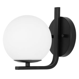 Safavieh LIRAZ, Modern Iron and Glass Wall Sconce Set of 2 for Stylish Home Illumination and Decor Black SCN4096B-SET2