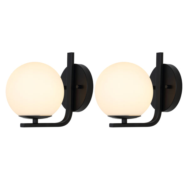 Safavieh Liraz 8" Wall Sconce - Set of 2 Black SCN4096B-SET2
