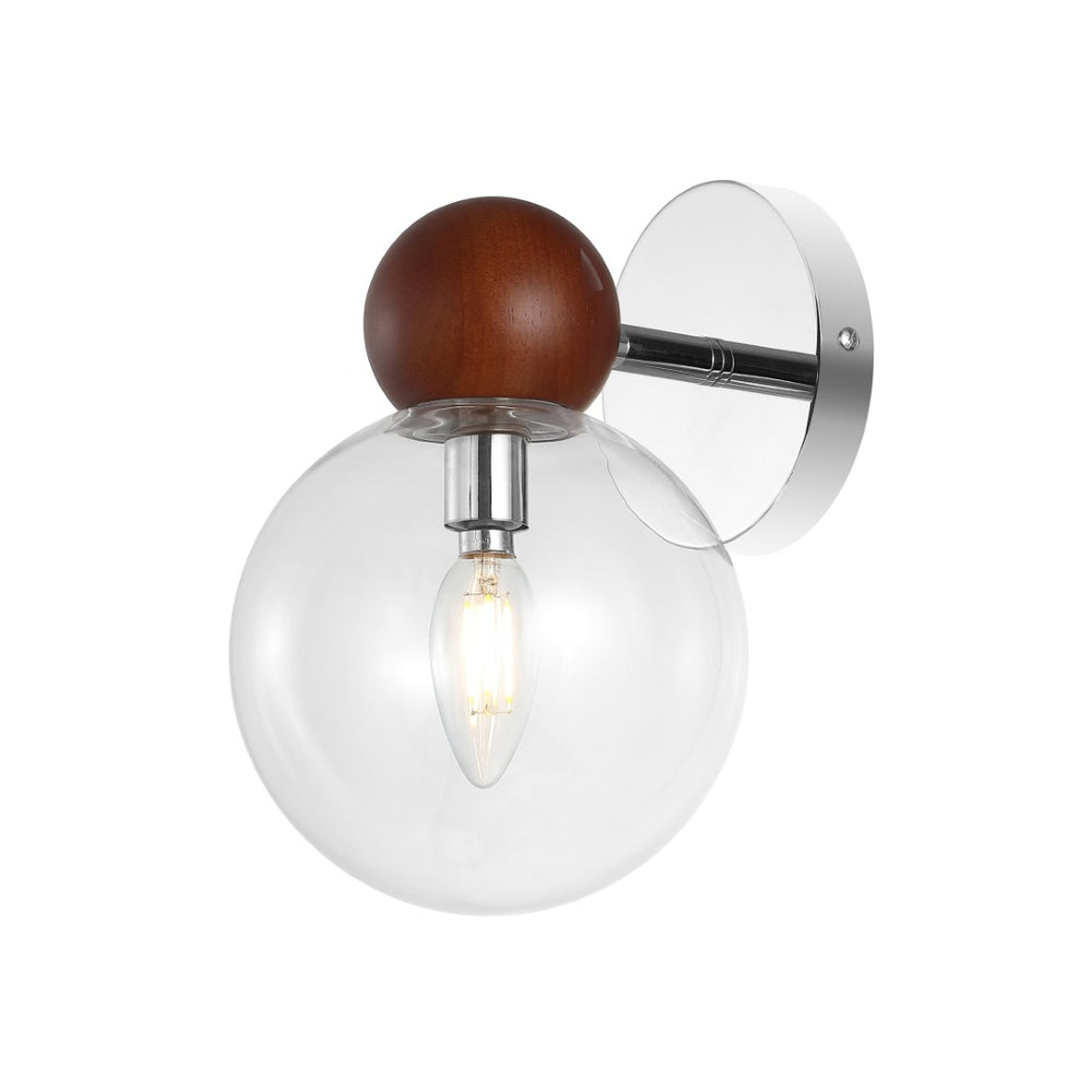 Safavieh RIO, RIO Wall Sconce Set of 2 - Dark Walnut & Nickel, Modern Iron & Glass Accents for Elegant Lighting SCN4098A-SET2