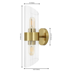 Safavieh  Eytan, 2 Light, 4 Inch, Brass, Iron/Glass Wall Sconce Set Of - Set of 2 Brass Gold SCN4099B-SET2