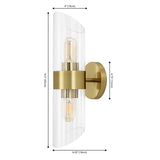 Safavieh  Eytan, 2 Light, 4 Inch, Brass, Iron/Glass Wall Sconce Set Of - Set of 2 Brass Gold SCN4099B-SET2