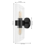 Safavieh  Eytan, 2 Light, 4 Inch, Black, Iron/Glass Wall Sconce Set Of 2​ - Set of 2 Black SCN4099C-SET2