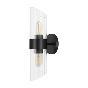 Safavieh  Eytan, 2 Light, 4 Inch, Black, Iron/Glass Wall Sconce Set Of 2​ - Set of 2 Black SCN4099C-SET2