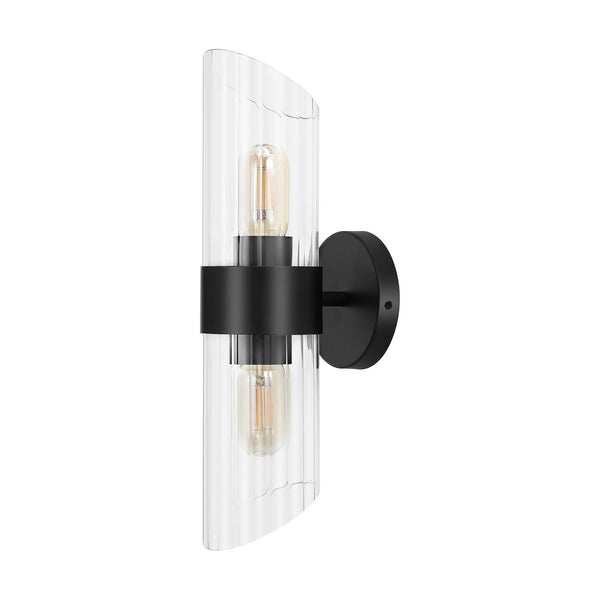 Safavieh  Eytan, 2 Light, 4 Inch, Black, Iron/Glass Wall Sconce Set Of 2​ - Set of 2 Black SCN4099C-SET2