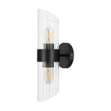 Safavieh  Eytan, 2 Light, 4 Inch, Black, Iron/Glass Wall Sconce Set Of 2​ - Set of 2 Black SCN4099C-SET2