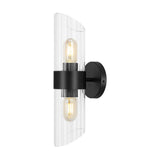 Safavieh  Eytan, 2 Light, 4 Inch, Black, Iron/Glass Wall Sconce Set Of 2​ - Set of 2 Black SCN4099C-SET2