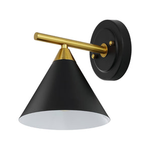 Safavieh WYANET, Elegant 8-Inch Iron Wall Sconce Set of 2, Perfect for Hallways and Living Spaces Decor Black / Brass SCN4101A-SET2