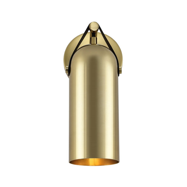 Safavieh WESTLY, Elegant Wall Sconce Set of 2 - Modern Iron and Faux Leather Lighting for Home Décor Gold SCN4103C-SET2