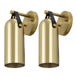 Safavieh Westly, 4 Inch, Gold/Brown, Iron/Leather Wall Sconce Set Of 2​ - Set of 2 Brass Gold SCN4103C-SET2