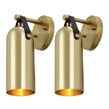 Safavieh Westly, 4 Inch, Gold/Brown, Iron/Leather Wall Sconce Set Of 2​ - Set of 2 Brass Gold SCN4103C-SET2