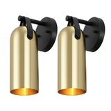 Safavieh Westly, 4 Inch, Brass/Black, Iron/Leather Wall Sconce Set Of 2​ - Set of 2 Brass Gold SCN4103D-SET2