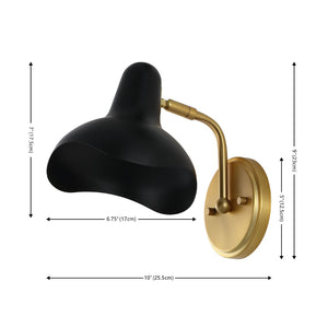 Safavieh NORRIX, 10-Inch Black and Brass Iron Wall Sconce Set of 2 – Stylish Ambient Lighting for Home Decor SCN4107A-SET2