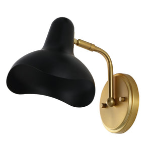 Safavieh NORRIX, 10-Inch Black and Brass Iron Wall Sconce Set of 2 – Stylish Ambient Lighting for Home Decor SCN4107A-SET2