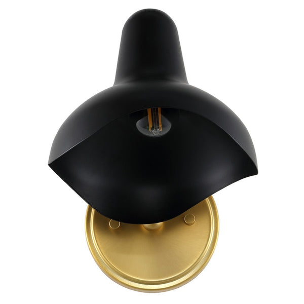 Safavieh NORRIX, 10-Inch Black and Brass Iron Wall Sconce Set of 2 – Stylish Ambient Lighting for Home Decor SCN4107A-SET2