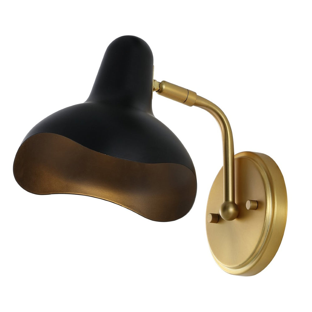 Safavieh NORRIX, 10-Inch Black and Brass Iron Wall Sconce Set of 2 – Stylish Ambient Lighting for Home Decor SCN4107A-SET2