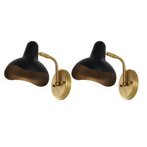 Safavieh  Norrix, Black, Iron Wall Sconce Set Of 2​ - Set of 2 Brass Gold / Black SCN4107A-SET2