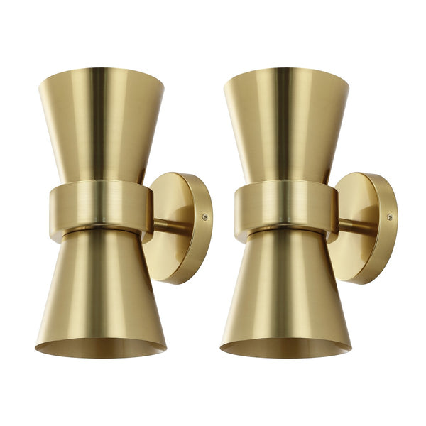 Safavieh Bynner, 2 Light, 7 Inch, Brass, Metal, Wall Sconce Set Of 2	 - Set of 2 Brass Gold SCN4108A-SET2