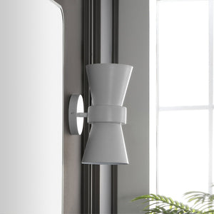 Safavieh BYNNER, Elegant 2-Light Wall Sconce Set - Stylish Metal Design for Ambient Lighting & Versatile Decor White SCN4108B-SET2