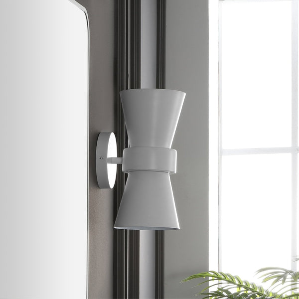 Safavieh BYNNER, Elegant 2-Light Wall Sconce Set - Stylish Metal Design for Ambient Lighting & Versatile Decor White SCN4108B-SET2