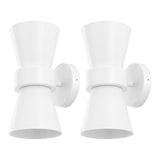 Safavieh 	Bynner, 2 Light, 7 Inch, White, Metal Wall Sconce Set Of 2 - Set of 2 White SCN4108B-SET2