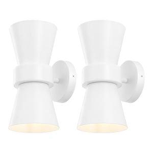 Safavieh 	Bynner, 2 Light, 7 Inch, White, Metal Wall Sconce Set Of 2 - Set of 2 White SCN4108B-SET2