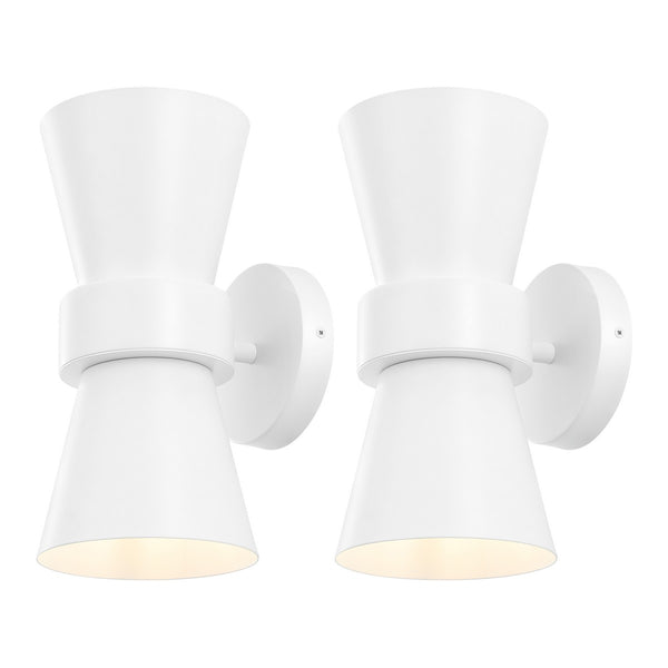 Safavieh 	Bynner, 2 Light, 7 Inch, White, Metal Wall Sconce Set Of 2 - Set of 2 White SCN4108B-SET2