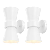 Safavieh 	Bynner, 2 Light, 7 Inch, White, Metal Wall Sconce Set Of 2 - Set of 2 White SCN4108B-SET2