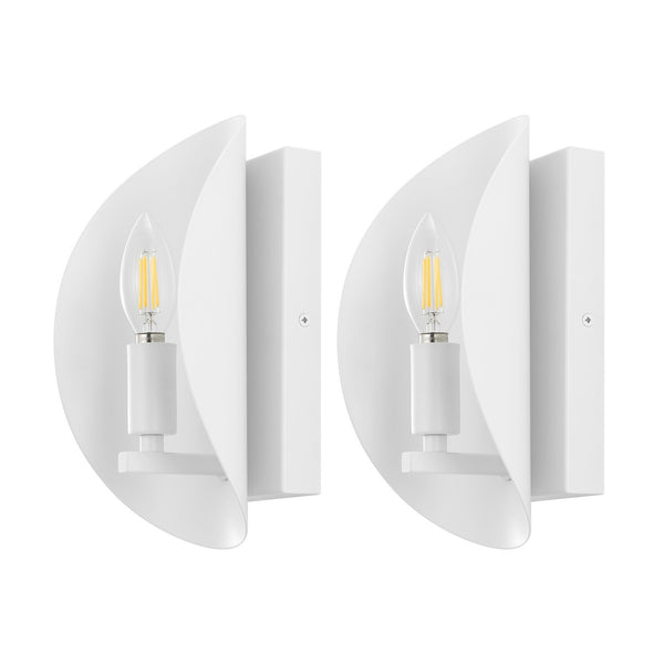 Safavieh 	Calluna, 4 Inch, White, Iron Wall Sconce Set Of 2 - Set of 2 White SCN4109B-SET2