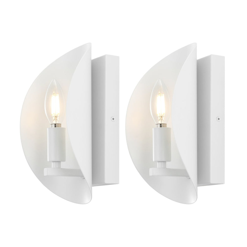 Safavieh CALLUNA, Elegant Iron Wall Sconce Set of 2 for Ambient Accent Lighting in Any Room Decor White SCN4109B-SET2