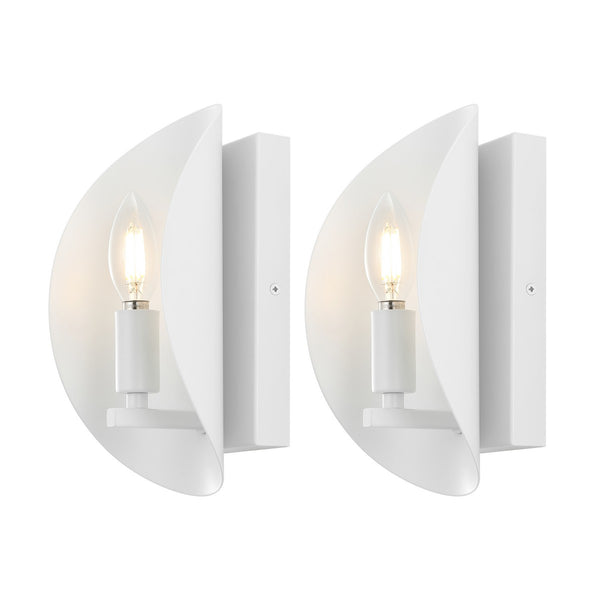 Safavieh 	Calluna, 4 Inch, White, Iron Wall Sconce Set Of 2 - Set of 2 White SCN4109B-SET2