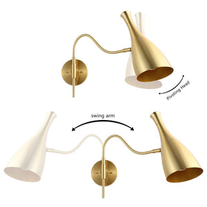 Safavieh HARLONA, Elegant 22-Inch Brass & Iron Wall Sconce Set of 2 for Timeless Ambiance & Style SCN4110A-SET2
