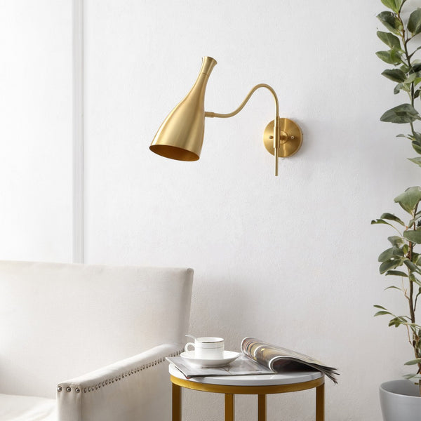 Safavieh HARLONA, Elegant 22-Inch Brass & Iron Wall Sconce Set of 2 for Timeless Ambiance & Style SCN4110A-SET2