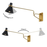 Safavieh Cleome, 37.5 Inch, Brass/Black, Iron Wall Sconce Brass / Black 37.5 x 8 x 13