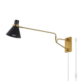 Safavieh Cleome, 37.5 Inch, Brass/Black, Iron Wall Sconce Brass / Black 37.5 x 8 x 13